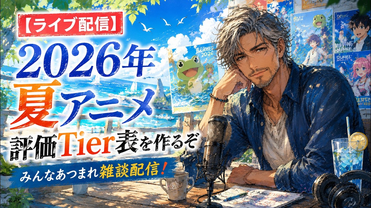 【ライブ配信】2026年 夏アニメを評価してランキング表を作るぞ