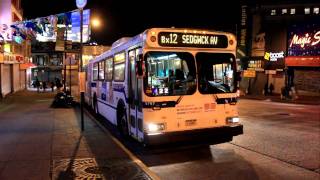 MaBSTOA Bus: NovaBus LFSA Bx9 / Bx12+SBS and D60HF Bx12 Local at Marion Ave / Fordham Road @ Night