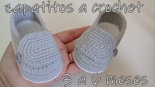 zapatitos tejidos a crochet - bebe 3 a 6 meses facil - YouTube