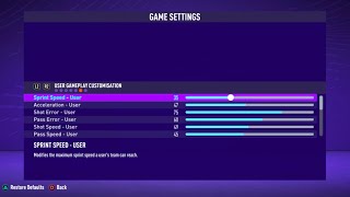 UPDATED FIFA 21 Realistic Sliders Settings