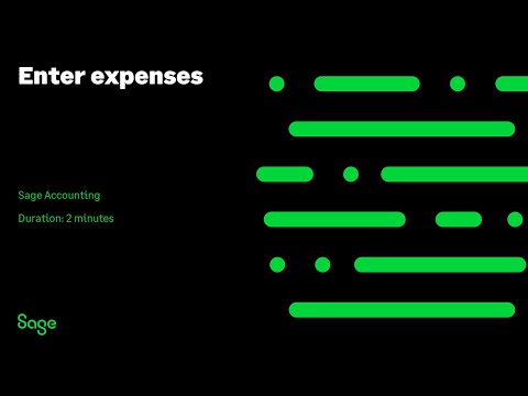 Sage Accounting: Enter expenses