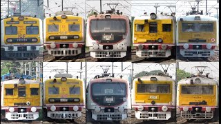 [11 in 1] Amazing multicolored EMU local trains arriving &amp; departing Palta Station I Kolkata Trains
