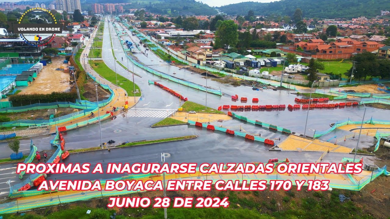 VOLANDO EN DRONE 4K -PROXIMAS A INAGURARSE CALZADAS ORIENTALES AV  BOYACA ENTRE CALLES 170 Y 183