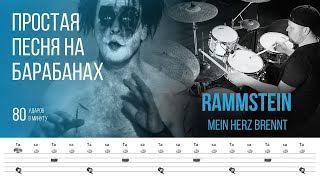 Rammstein - Mein Herz Brennt / 80 bpm / Тренировочная песня для игры на барабанах