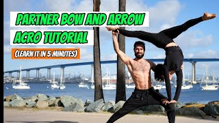Learn the Bow and Arrow Partner Acro Pose with Mazen and Jillian (Acro Yoga challenge for 2)