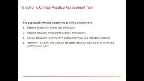 Self assessment and evidence portfolios