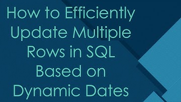How to Efficiently Update Multiple Rows in SQL Based on Dynamic Dates