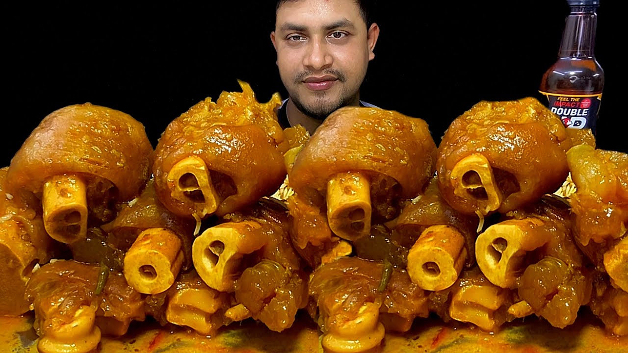 ASMR Eating challenge, mukbang  Beef bone marrow whole eating show | asmr spicy Beef bone  big bites