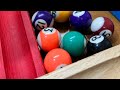 Marble Run Race ASMR☆Wooden twisty course and mini billiard balls🎱