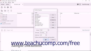 Acrobat Pro DC Tutorial Setting Portfolio Properties - Adobe Acrobat Pro DC Training Tutorial Course