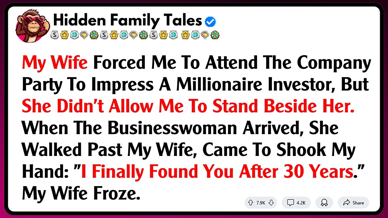 My Wife Forced Me To Attend The Company Party To Impress A Millionaire Investor, But She Didn't...