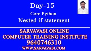 Online Core python( Nested if statement) Day-15