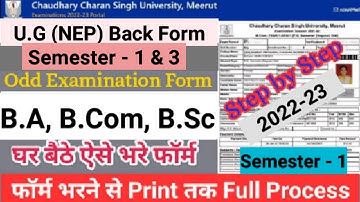 How to Fill CCS University Exam Form 2022-23 | CCSU UG (NEP) Sem -1,3 Back Exam Form Fill Up