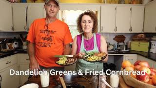 Dandelion Greens & Eggs - So EASY and So YUMMY || Fried Cornbread with Pepper Jelly