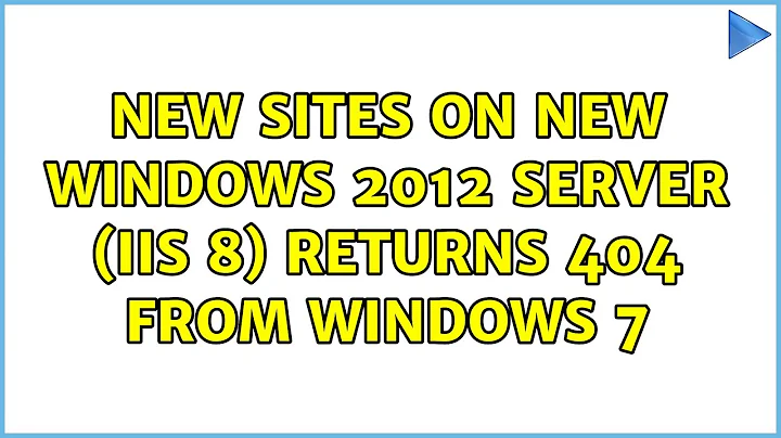New sites on new Windows 2012 Server (IIS 8) returns 404 from Windows 7