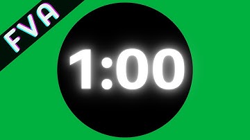 CHROMA 4K - COUNTDOWN 1 MINUTE TIMER (NEON) - Free Video Assets