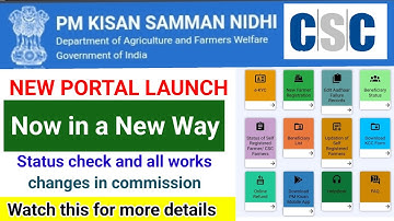 CSC UPDATE|| CSC PM KISAN NEW PORTAL LAUNCH||CSC VLE COMMISSIO N@jnrstartech