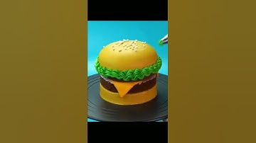 Viral HAMBURGER Cake 🍔🎂 Decorating ideas 🍔🎂 #shorts #cake #cakes #yummy #satisfying #trending #viral