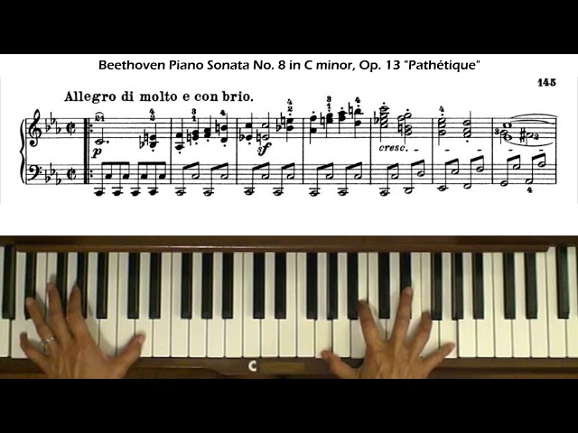Beethoven Piano Sonata No. 8 in C minor Op.13 Pathetique 1st mvt Tutorial Part 1 class=