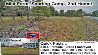 Low Cost Homes With Land In Maine Video | 3.28 Acres, Brook, Shed MOOERS REALTY 9080