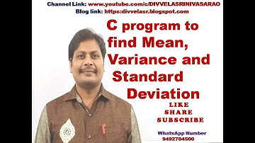 C Program to Calculate Mean, Variance and Standard Deviation || Mean | Variance | Standard deviation