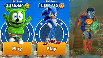 Sonic Dash vs Gummy Bear Run vs Zombie Run Android Gameplay