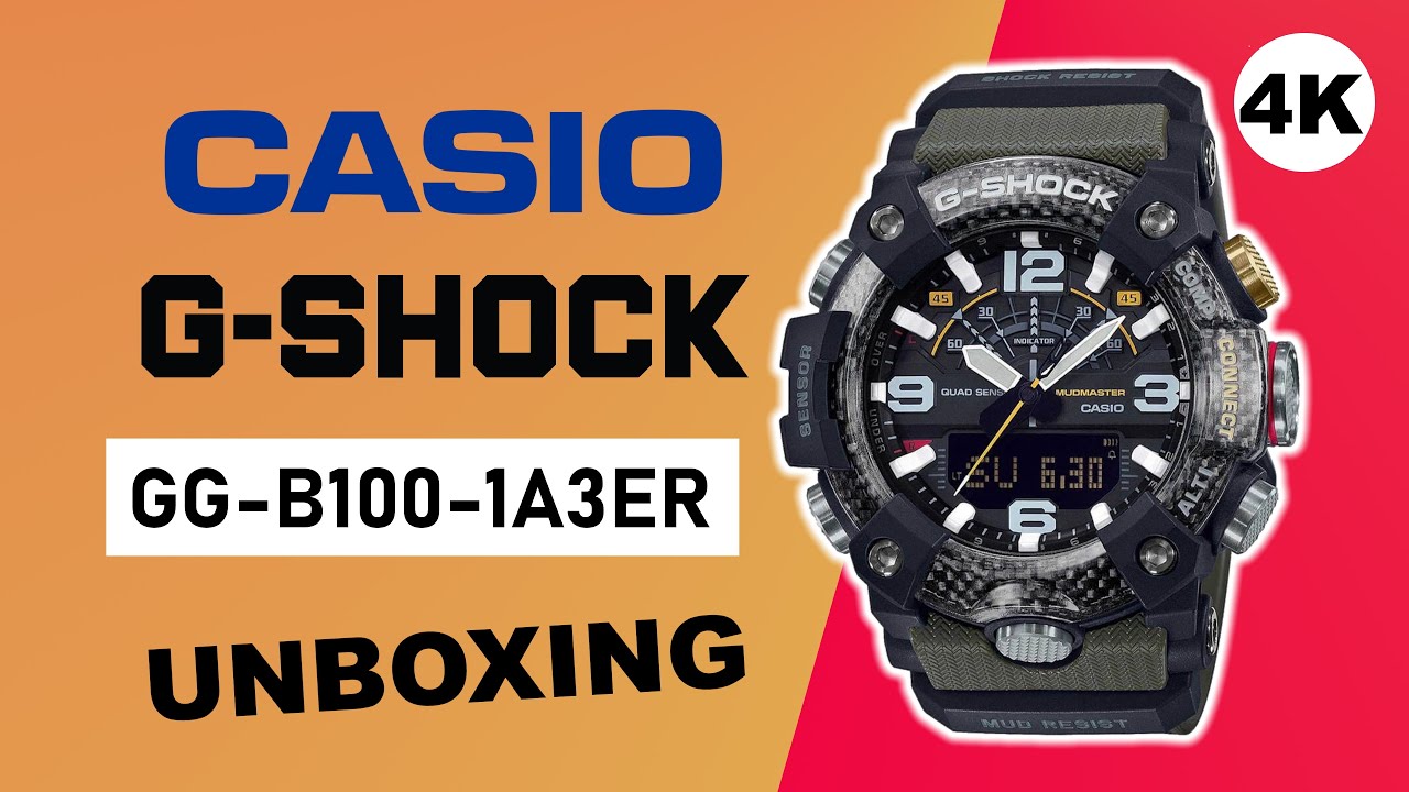 Casio G-Shock Mudmaster GG-B100-1A3ER Unboxing 4K - YouTube