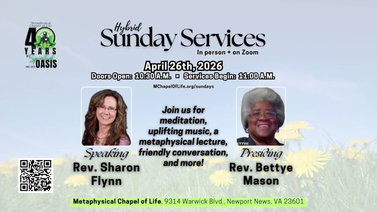 Co-piloting with God - Rev. Sharon Flynn | Metaphysical Chapel of Life - Newport News VA |