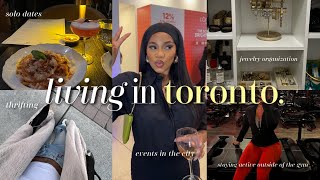 living in toronto: solo date, thrifting, jewelry organization, working out at sweat & tonic, lagree