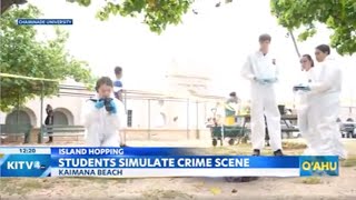 KITV4: Forensic Sciences Crime Scene Investigation at Kaimana Beach