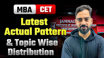 MBA CET 2026 Latest Paper Pattern 🔥 | Actual Topic-Wise Distribution Revealed!