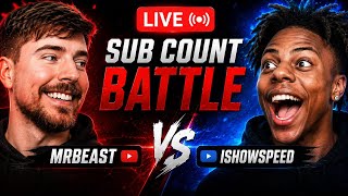 🔴 LIVE SUB COUNT BATTLES | MrBeast vs IShowSpeed → Subscribers Join Next!