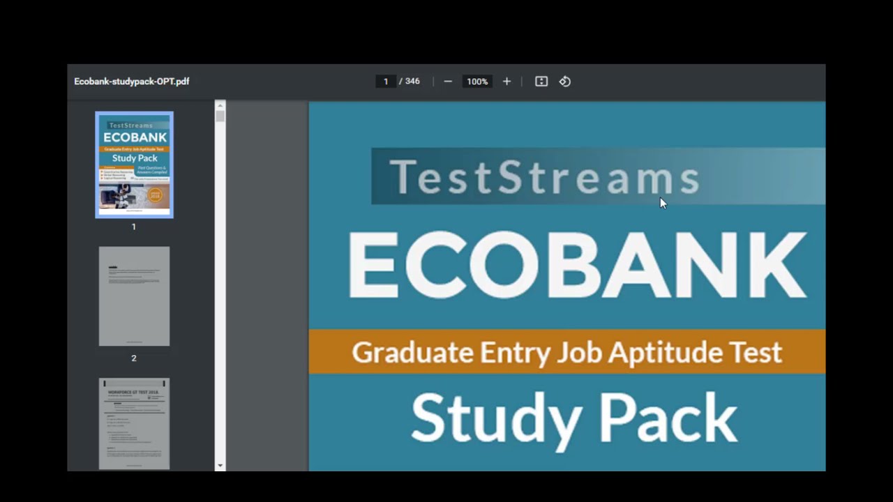 Ecobank Graduate Job Aptitude Test Past Questions Sample Preview YouTube