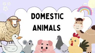 Domestic animals name in English | Animals for kids | Educational videos for kids (Part 2)