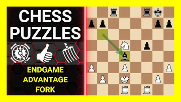 Chess Puzzles to Practice. Themes: Endgame, Advantage, Fork. Learn Chess
