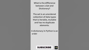 Difference between set and Dictionary #pyhondatabytes #shorts #dataanalytics