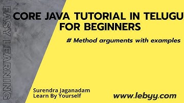 Method arguments with examples || Java Tutorial for Beginners in Telugu