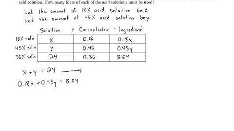 Mixture Problems - Problem 1