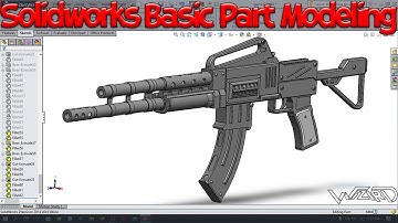 Solidworks Basic AR-115 Rifle Gun Modeling