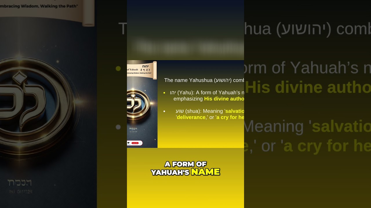 Unlocking the Messiyah's Name  Yahushua