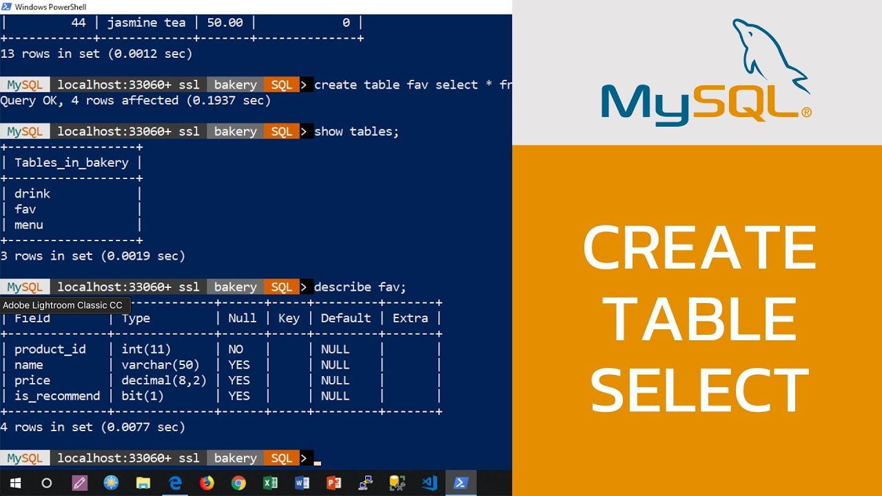 สร้าง ฐาน ข้อมูล sql  2022 New  สอน MySQL: การสร้างตารางใหม่โดยอาศัยข้อมูลจากตารางอื่น