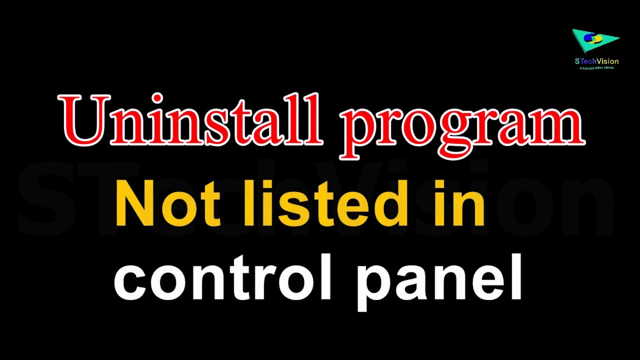  New  Uninstall program not listed in control panel