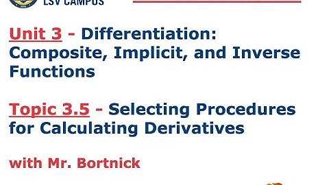 AP Calculus AB - 3.5 Selecting Procedures for Calculating Derivatives