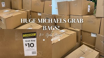 HUGE MICHAELS $10 GRAB BAG HAUL | MICHAELS GRAB BAGS 2023 | MARCH 2023 GRAB BAG HAUL | 7 BOXES!