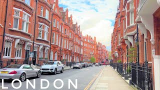 London City Tour, Kensington and Chelsea, Paradise of the Super Rich & Famous. London Street Walk.4K