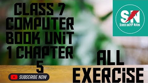 Class 7 computer book unit 1# chapter 5 Exercise # English Medium # chapter 5