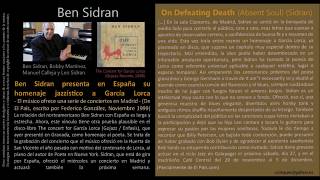 On Defeating Death (Lorca / Ben Sidran) - Ben Sidran