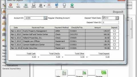 Sage 50 Tutorial Selecting Deposits Sage Training Lesson 6.10