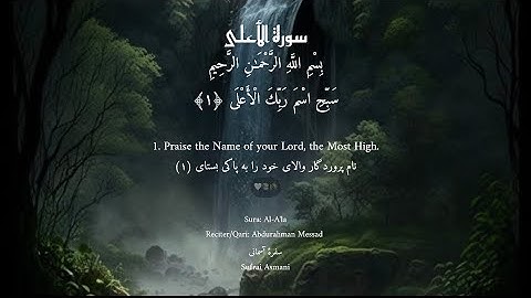 سورة الأعلي-سبح اسم ربك الأعلي-الذي خلق فسوي-والذي قدر فهدا-والذي اخرج﮼- صوت رايعة عبدالرحمن مسعد