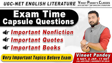 UGC NET English Literature Special Live Class ! All Important Topics At 5 PM.